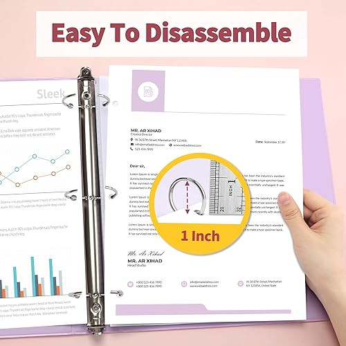 Miniatura 7 de SUNEE Carpetas colgantes de archivo, paquete de 25 carpetas de 3 anillos de 1 pulgada, paquete de 4 unidades, color pastel, colorido para archivar