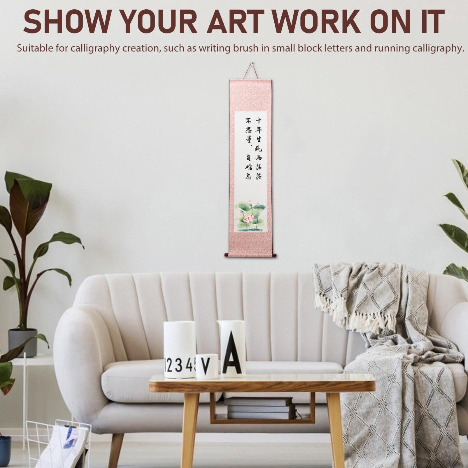 Amazon.co.jp: MAGICLULU 空白 中国 書道 巻物 掛け軸 中国 玄 紙 巻物