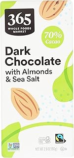 365 by Whole Foods Market, Almond & Sea Salt Dark Chocolate Bar, 2.8 Ounce