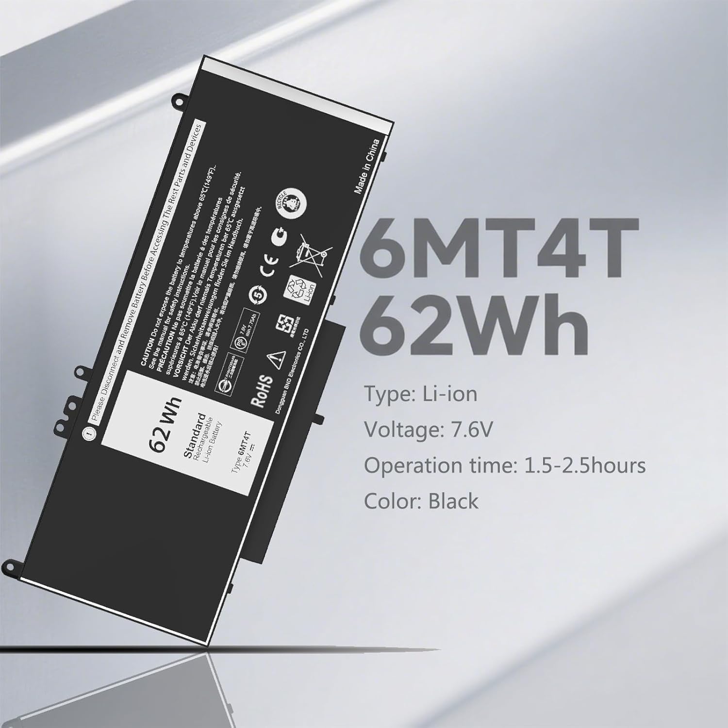 E5470 E5570 Battery 6MT4T Laptop Battery Replacement for Dell Latitude 14 5470 E5470 15 5570 E5570 Series Dell Pricision 3510 M3510 Series Part Number: 7V69Y TXF9M 79VRK 07V69Y [7.6V 62WH]