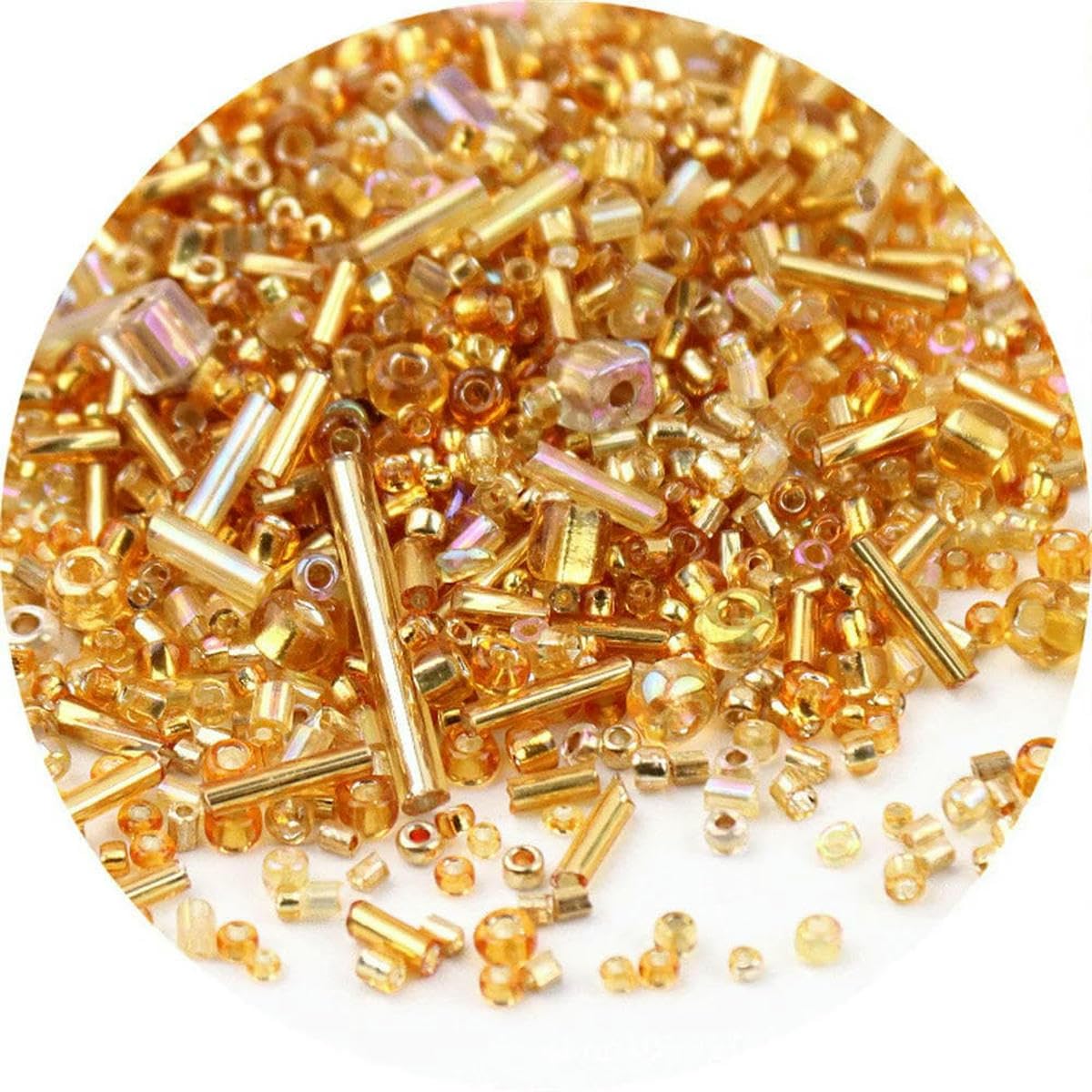 Kit de fabricación de pulseras con cuentas de tubo de cristal, 500 cuentas redondas de semillas mixtas para bricolaje, accesorios de ropa y manualidades de joyería