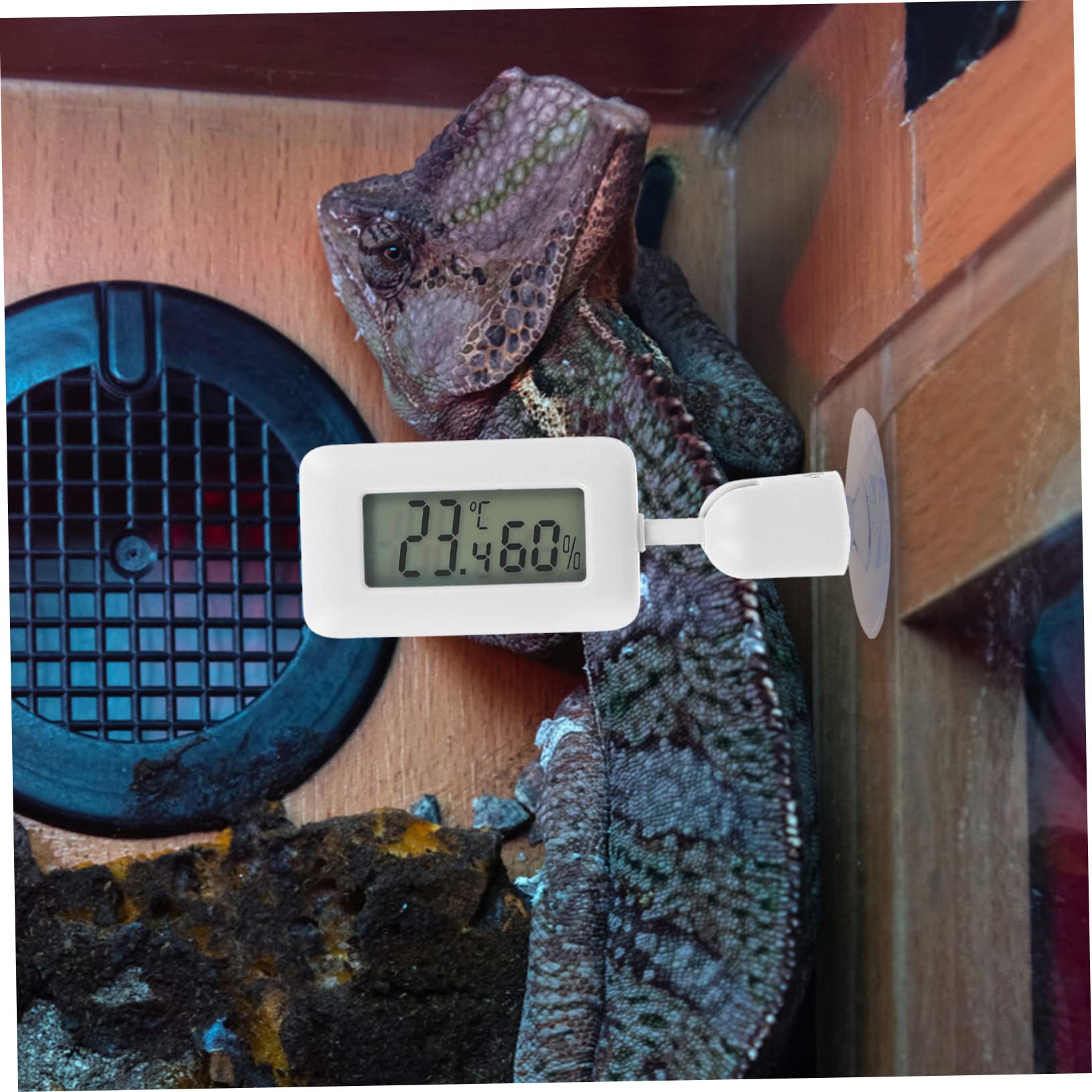 DOITOOL 4stücke Reptilien Thermometer Digital Mit Saugnapf Hygrometer Für Terrarien Und Aquarien Temperatur Und Feuchtigkeitsmessgerät Für Reptilienboxen Installieren Und Praktisch Der