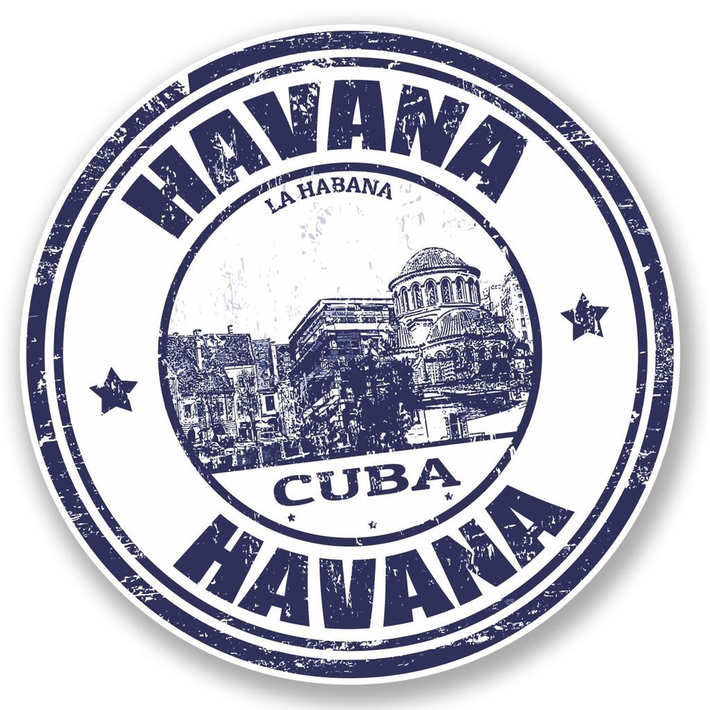 2 x 10cm/100mm Havana Cuba Vinyl SELF Adhesive Sticker Decal Laptop Travel Luggage Car Bike Sign Fun #4583
