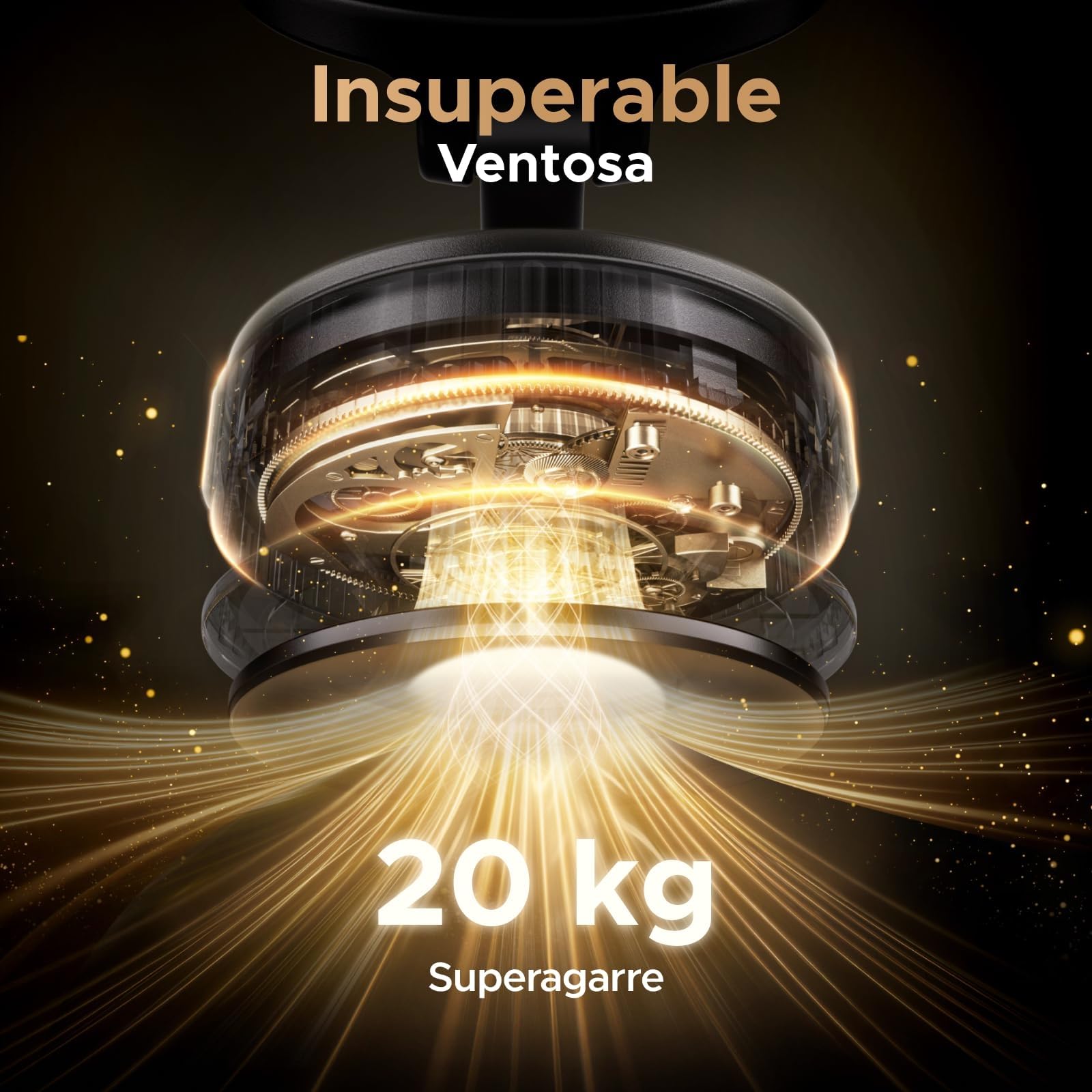 UGREEN Soporte Movil Coche Magnético Magsafe con Succión al Vacío | Imán N52H 3600gf, Soporta más 20KGF, Plegable 360°, Compatible con iPhone 17-12 Pro Max,Múltiples Escenas