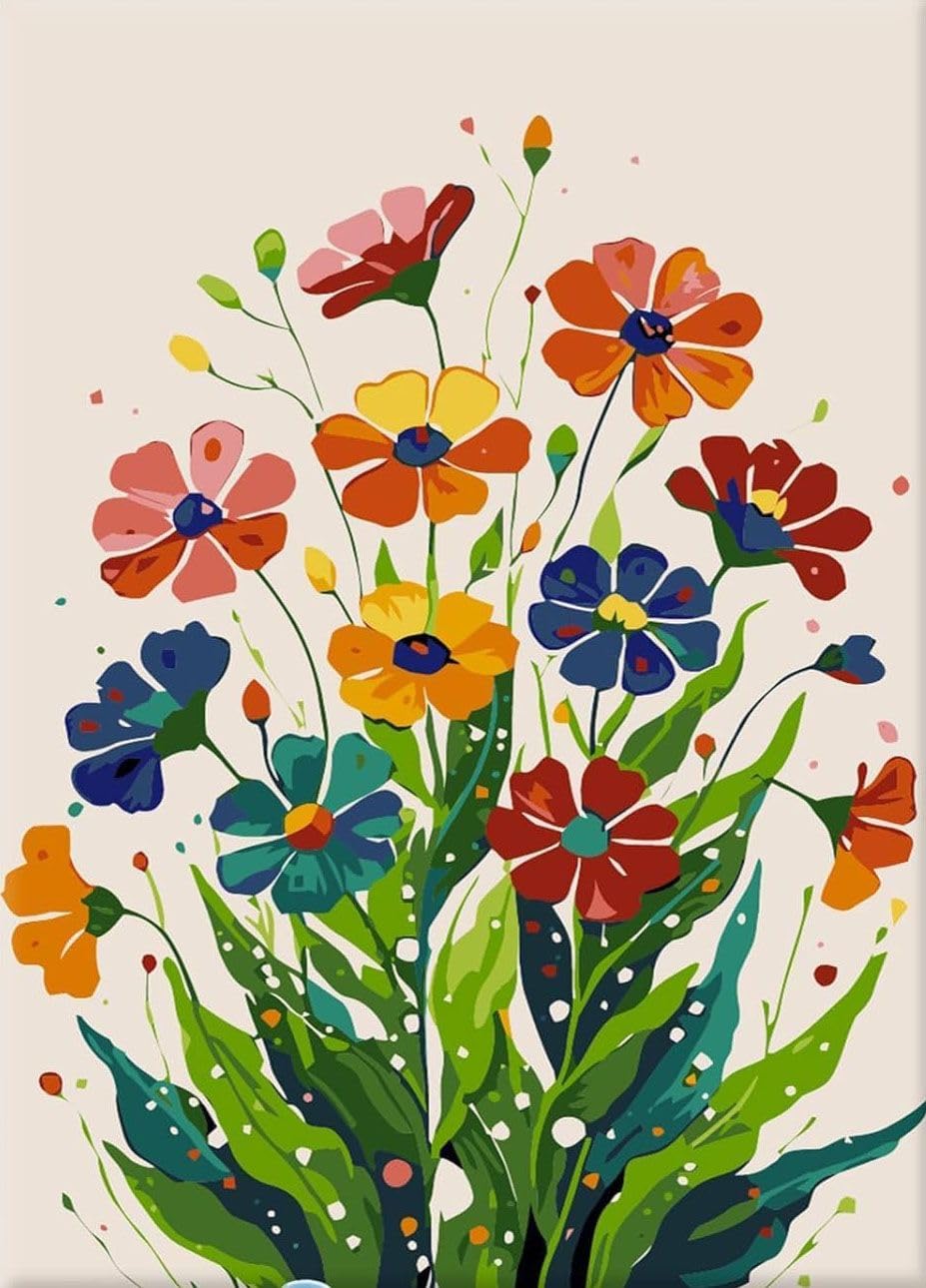Huimanhe Flowers Paint by Numbers Kit for Adults,DIY Painting Kits on Canvas, Color by Numbers,Large Adult Paint by Number for Gifts,Home Wall Decor
