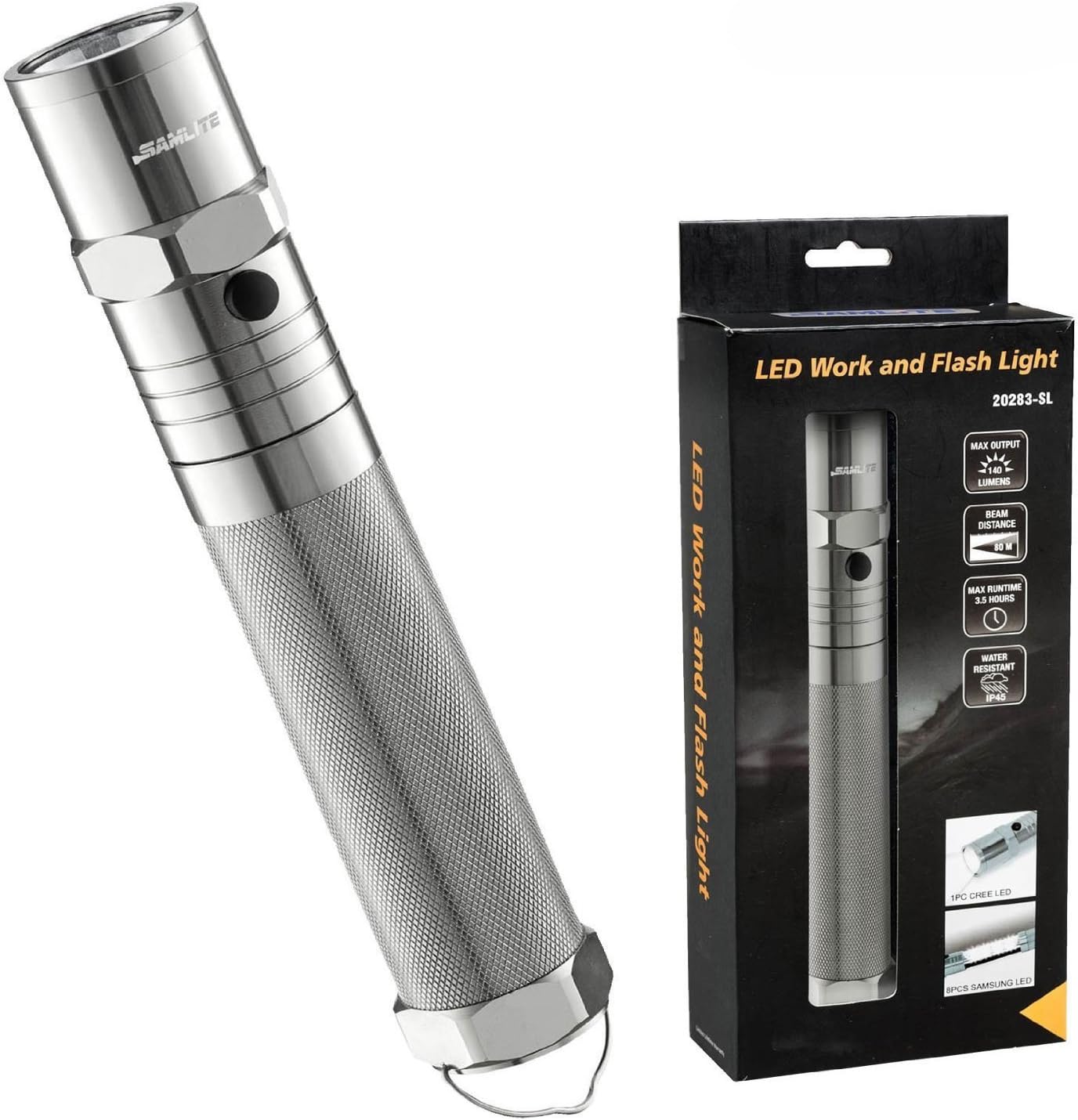 Multi-Functional Extendable LED Flashlight and Work Light With Holster and Strong Magnetic Base, Great For Camping, Hiking, Blackouts, Construction workers, Household & Emergencies