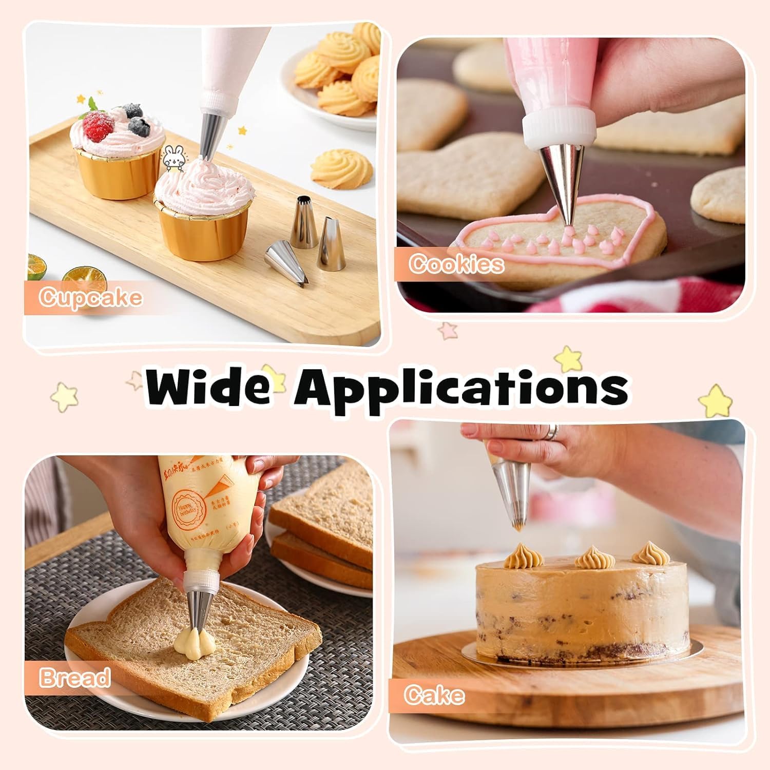 100 Stuks Spuitzakken Food Grade Plastic Spuitzakken Herbruikbare Antislip Extra Dikke Gebakzakken voor Cake Icing DIY (S