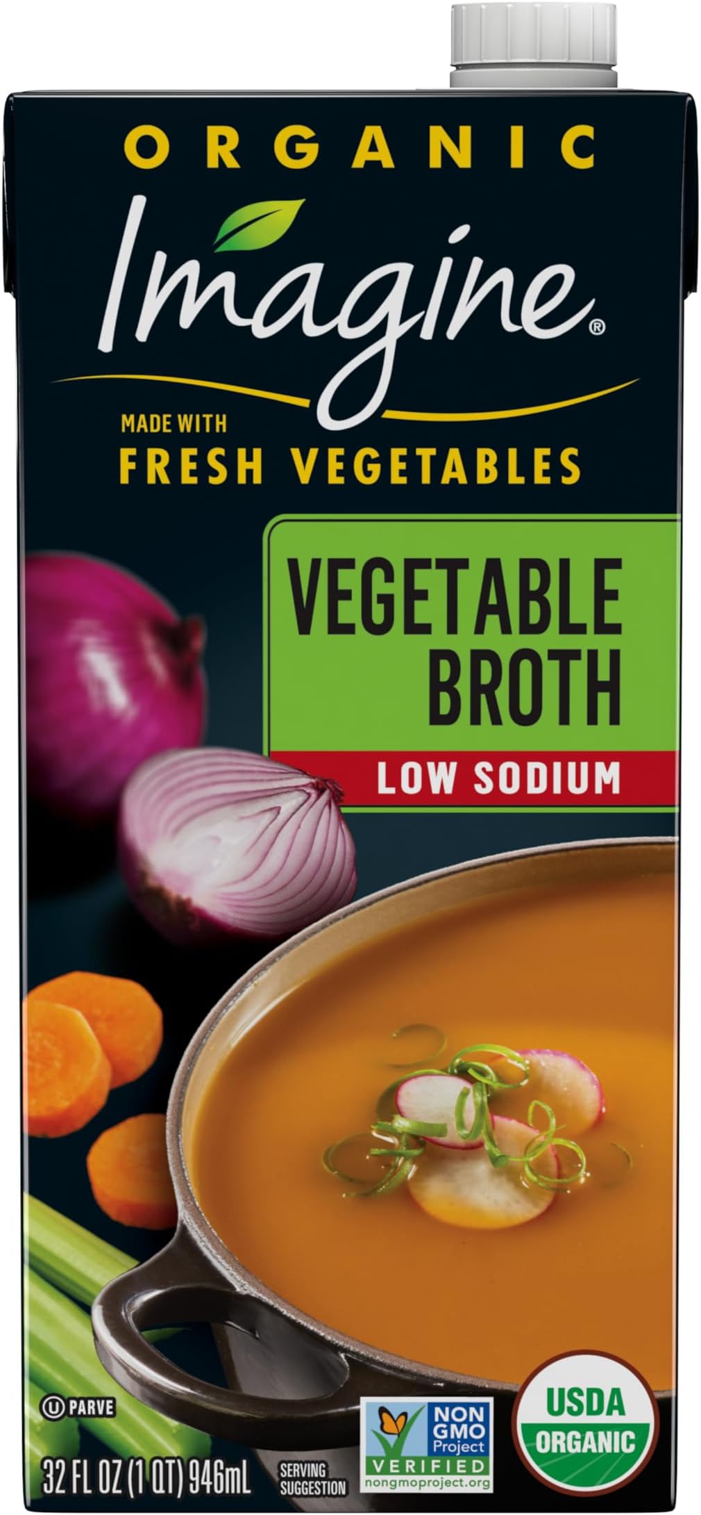 Imagine Foods, Broth Vegetable Low Sodium Organic, 32 Fl Oz
