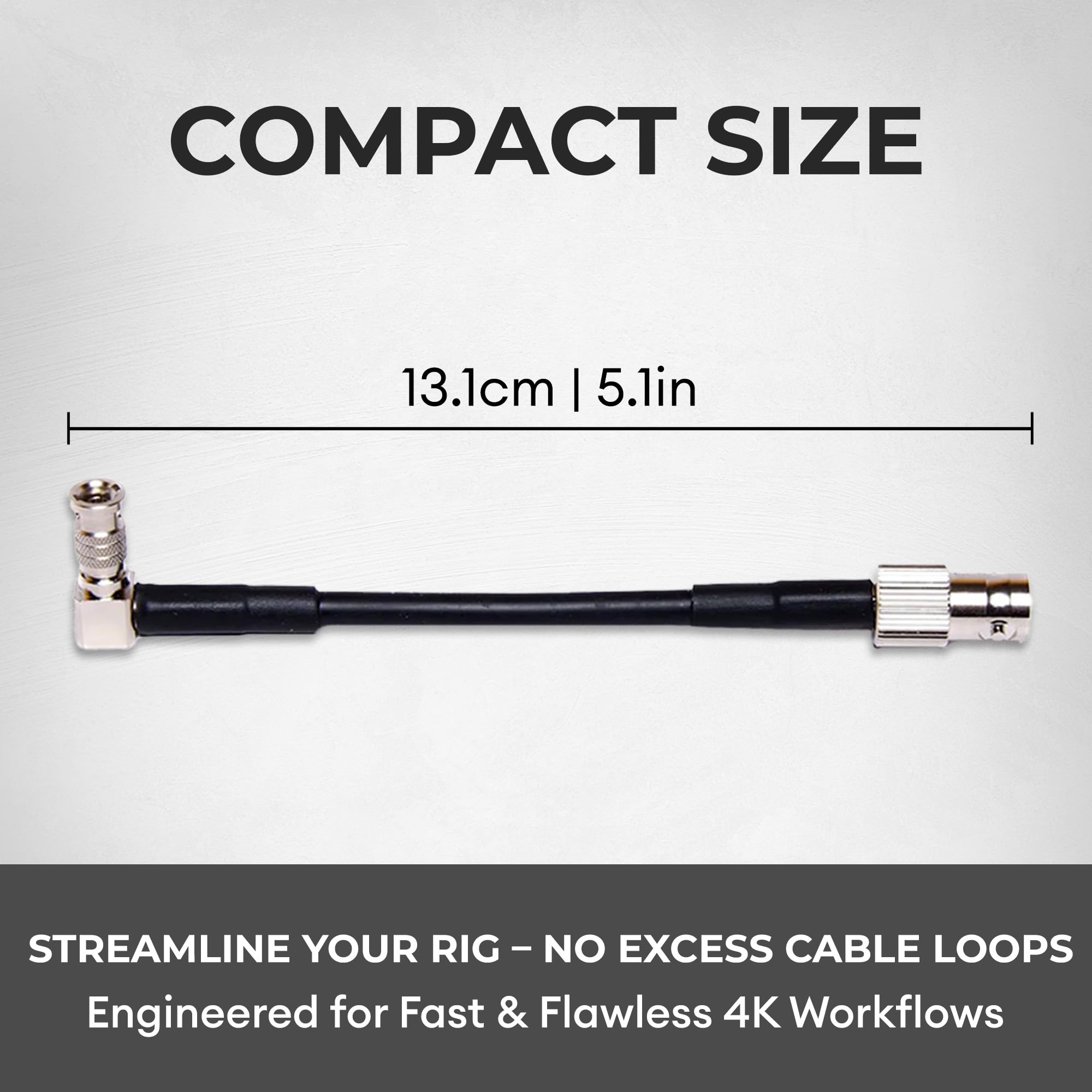 XLCS 12G Micro SDI To BNC Cable - 12 Inch 90?? Adapter For Blackmagic Micro Studio Camera