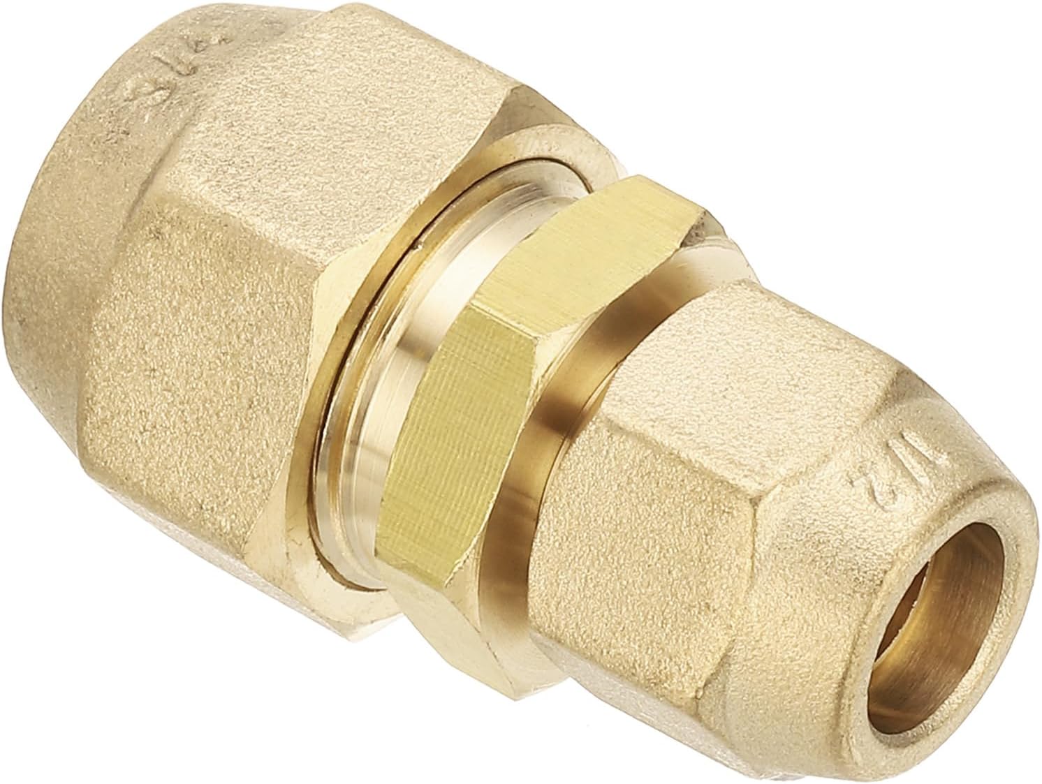 PATIKIL 1/2" to 3/4" Pipe Extension Joint Connector, Free Welding Brass Pipe Coupler Adapters with 2pcs Flare Nuts for Air Conditioner Refrigeration