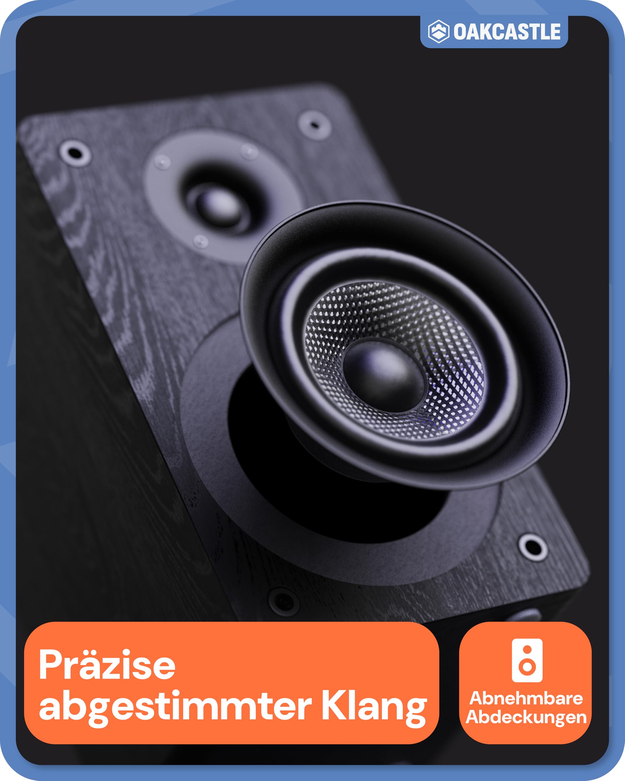 OAKCASTLE DAB400 HiFi DAB Radio mit CD Player | 60W 2.0 Stereoanlage | UKW Radio HiFi Anlage mit Bluetooth 5.2 | Kompaktanlagen mit Farbdisplay & Inklusive Fernbedienung | Mini Musikanlage CD Spieler