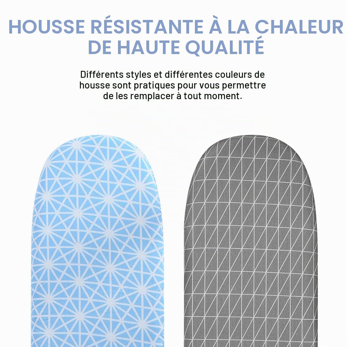 Johgee Table à repasser pliable avec repose-fer,Table à repasser compacte et pliable avec 2 housses,Pieds pliables antidérapants,Légère,Peu encombrante,Idéale pour appartements et caravanes,82x32 cm