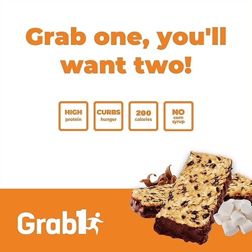 Miniatura 5 de Grab1 Rocky Road Barras de proteínas  0.35 oz de proteína (paquete de 2  10 barras) controla el hambre  Certificado Kosher  Bajo en calorías