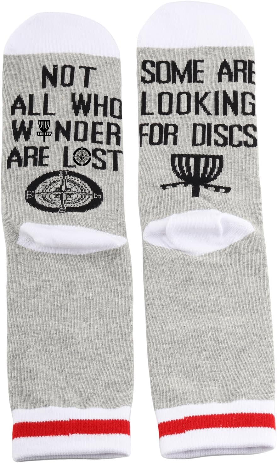 PXTIDY 2 Pairs Disc Golf Socks Golfing for Disc Golf Lover Player Team Socks Gold Dad Papa Gift - Image 2