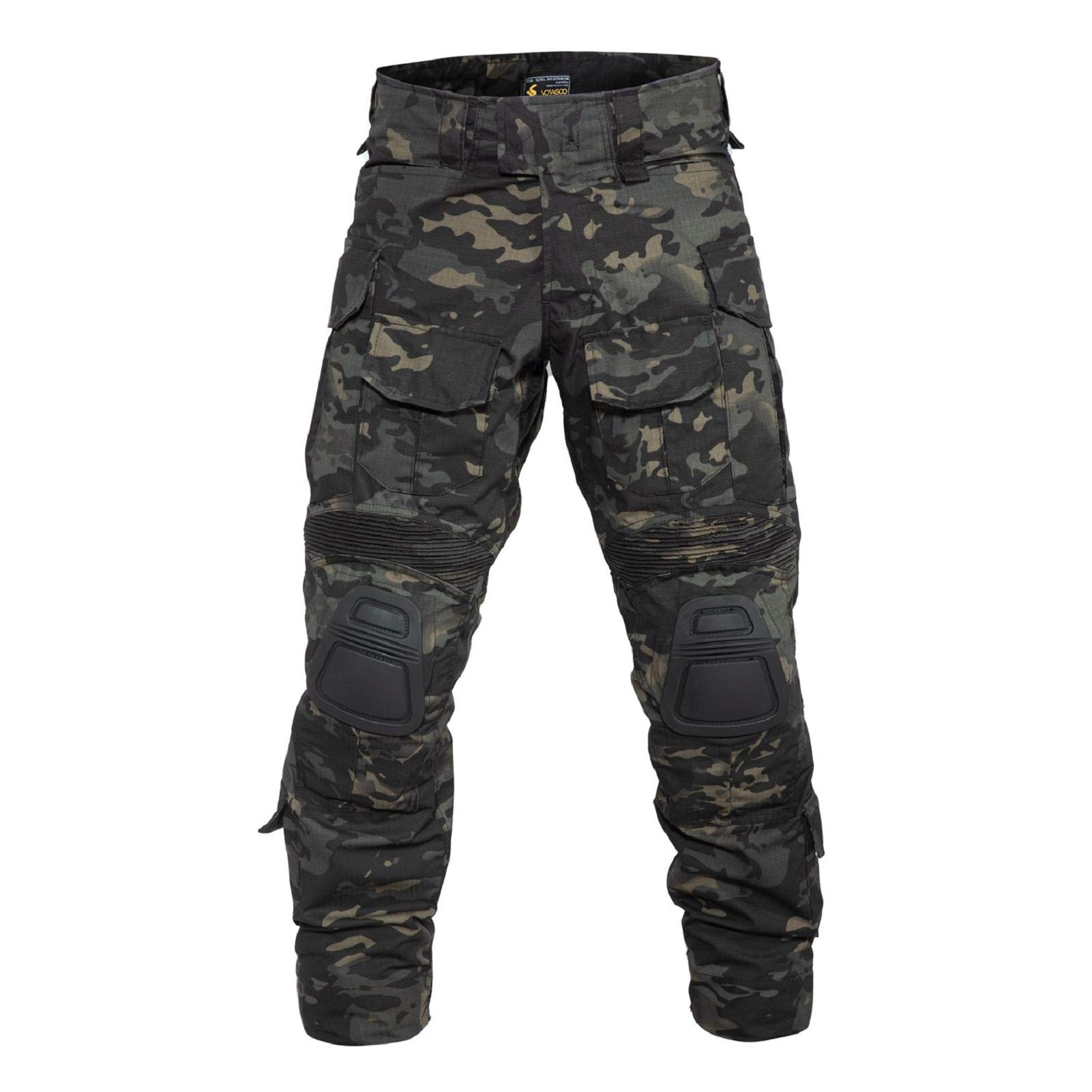 YEVHEV Men's Tactical Pants G3 US Military Camouflage Ripstop with Knee Pads for Outdoor Activities (No Belt)