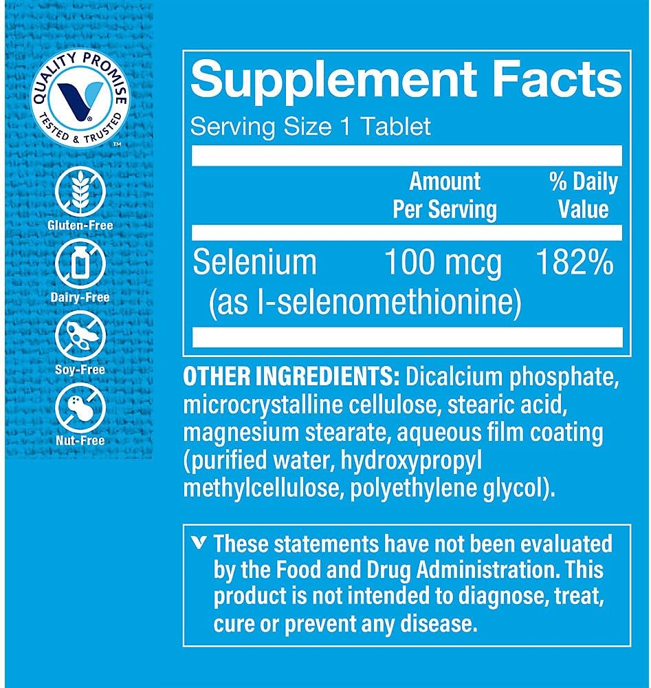 The Vitamin Shoppe Selenium 100mcg Mineral Supplement to Support Cellular Heart Health, Once Daily Antioxidant(300 Tablets) : Health & Household