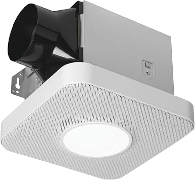 Homewerks 90 CFM DC Bathroom Fan with Bluetooth Speaker and LED