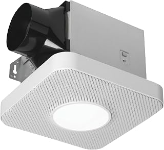 Homewerks 90 CFM DC Bathroom Fan with Bluetooth Speaker and LED