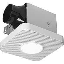 Homewerks 7130-40-BT DC Bathroom Fan with Light and Bluetooth Speaker 90-CFM 1.2 Sones White Easy Install, 4000 Kelvin Cool White Light