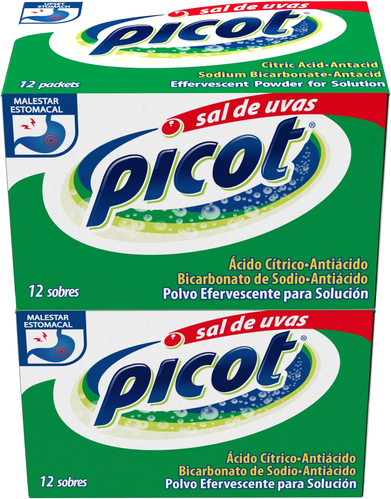Effervescent Powder Solution, Antacid, 0.17 Oz Each Sachet, 2-Pack of 12 Packets, 2 Boxes.