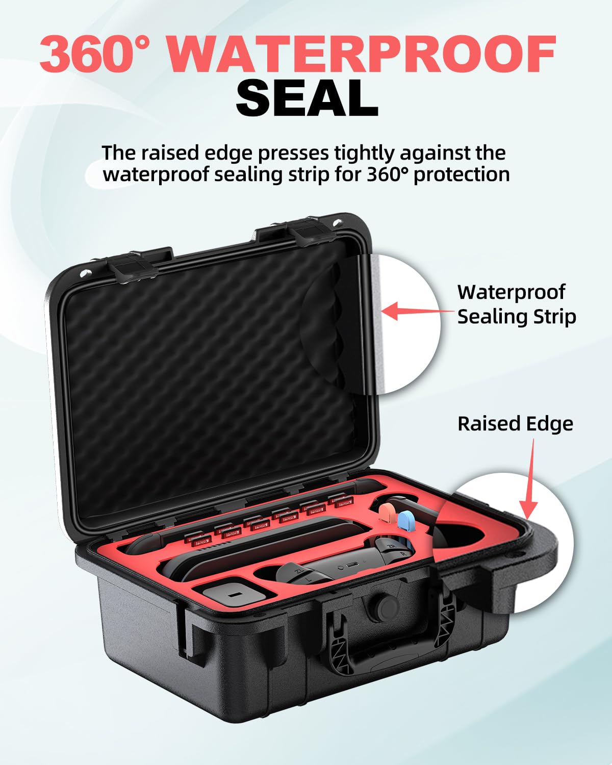 Travel Carrying Case for Nintendo Switch 2 & Accessories, All in One Protective Case, Hard Shell Cases with 12 Game Cards Slots, Waterproof Storage Organizer Box for Dock, Pro Controller-Black - Image 4