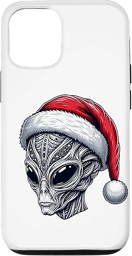 iPhone 1212 Pro Vintage Alien Christmas Holiday - Santa Hat Extraterrestrial Case