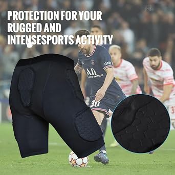 Padded Compression Shorts with Hip Protection5-Pads,Hip Thigh Protector Girdle Football Pants