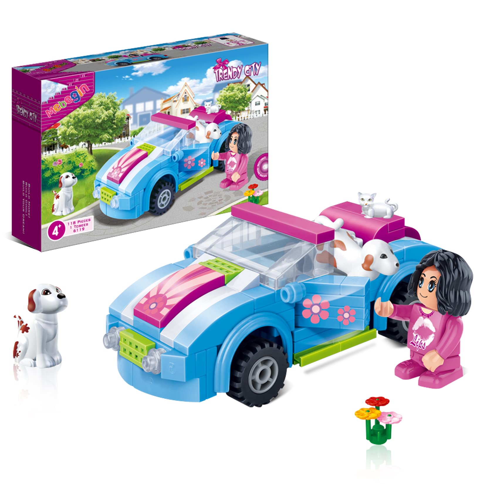 MEBEGIN Building Blocks Set For Kids Girls, Trendy City Build House Toy ,113 Pieces