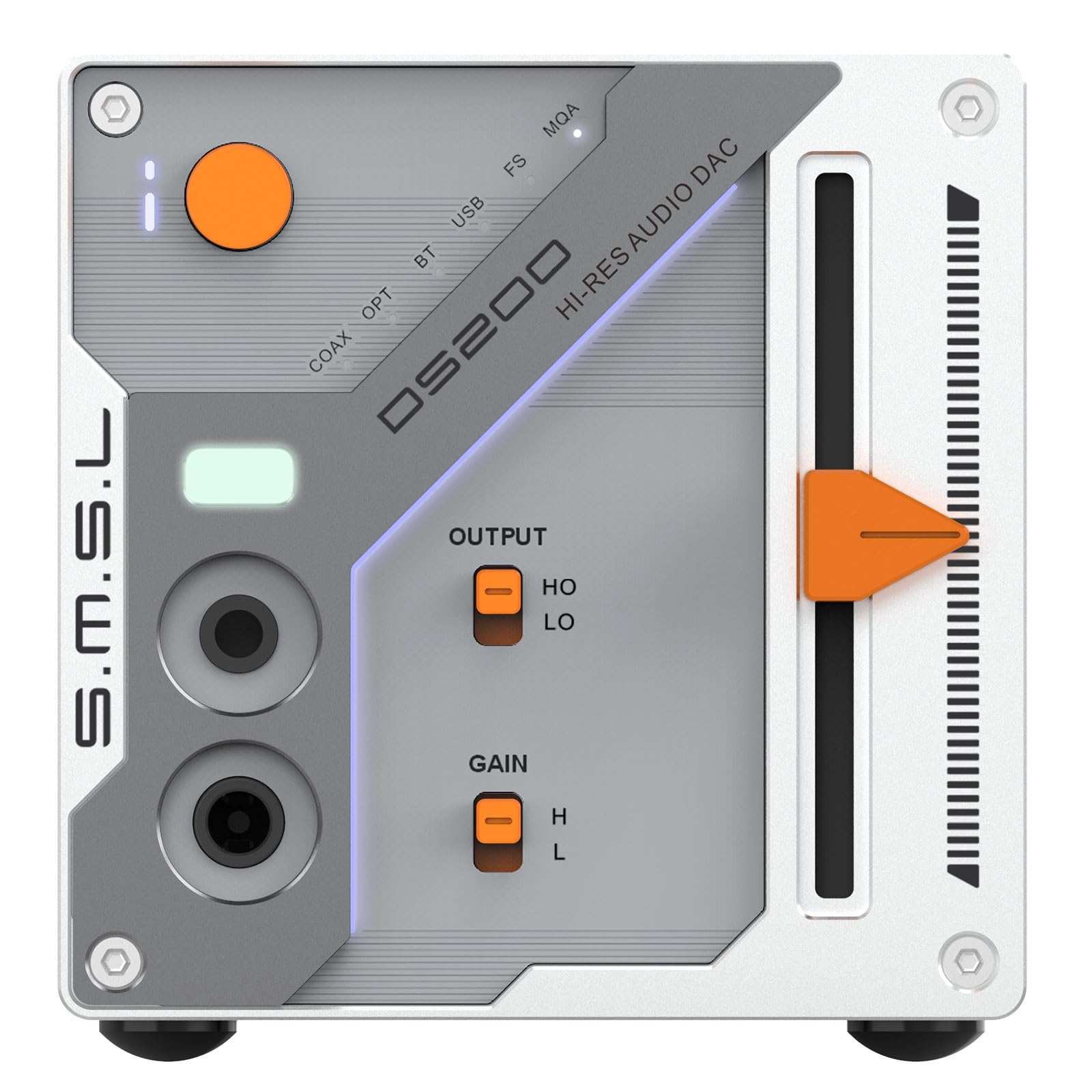 SMSL DS200 High-Resolution Headphone Amplifier Bluetooth 5.1 Support 2X CS43131 Chip 3.5mm&4.4mm Balanced HP Output XMOS XU-316 32bit/768kHz DSD256 USB/Optical/Coaxial Input Audio Stereo Decoder