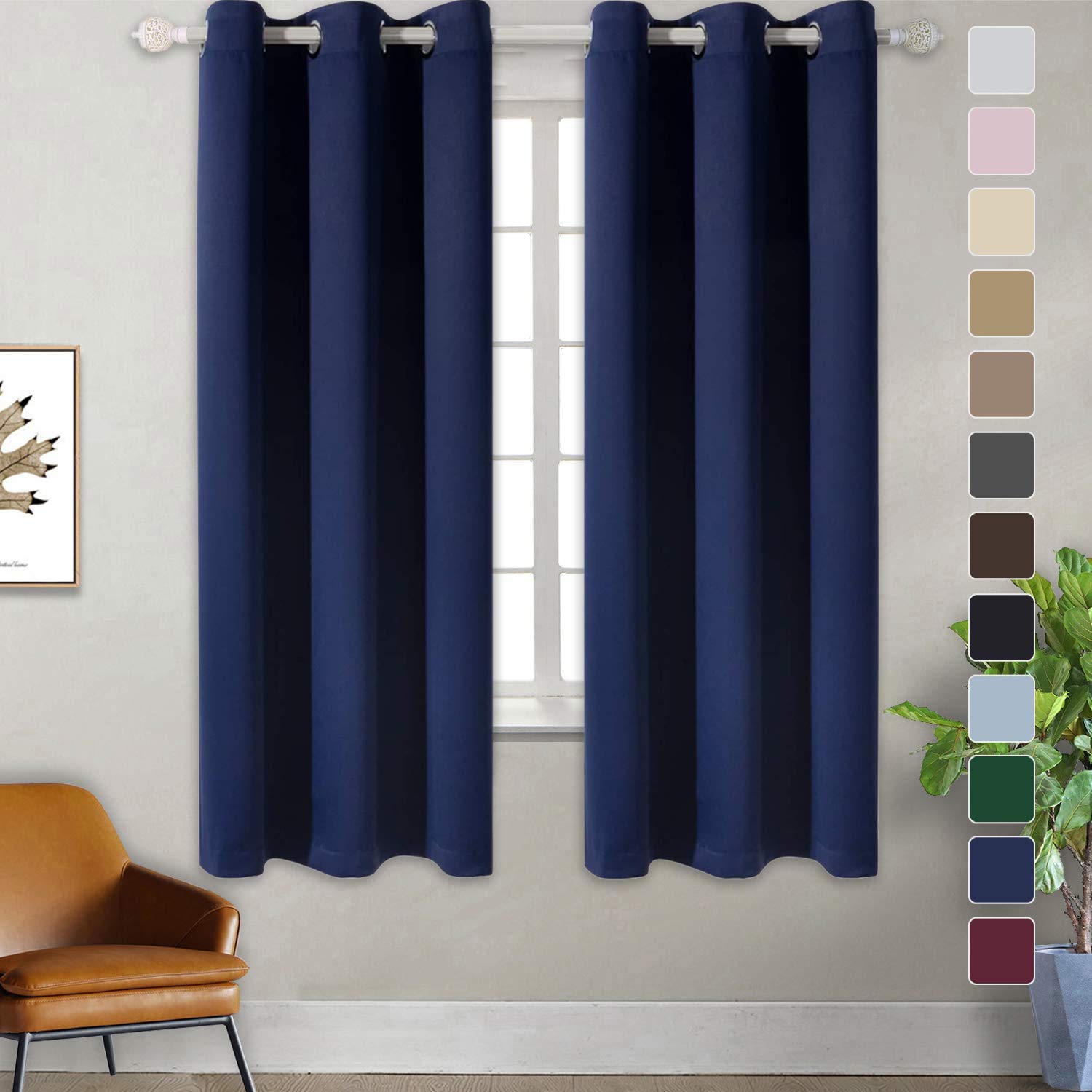 Cream And Navy Curtains