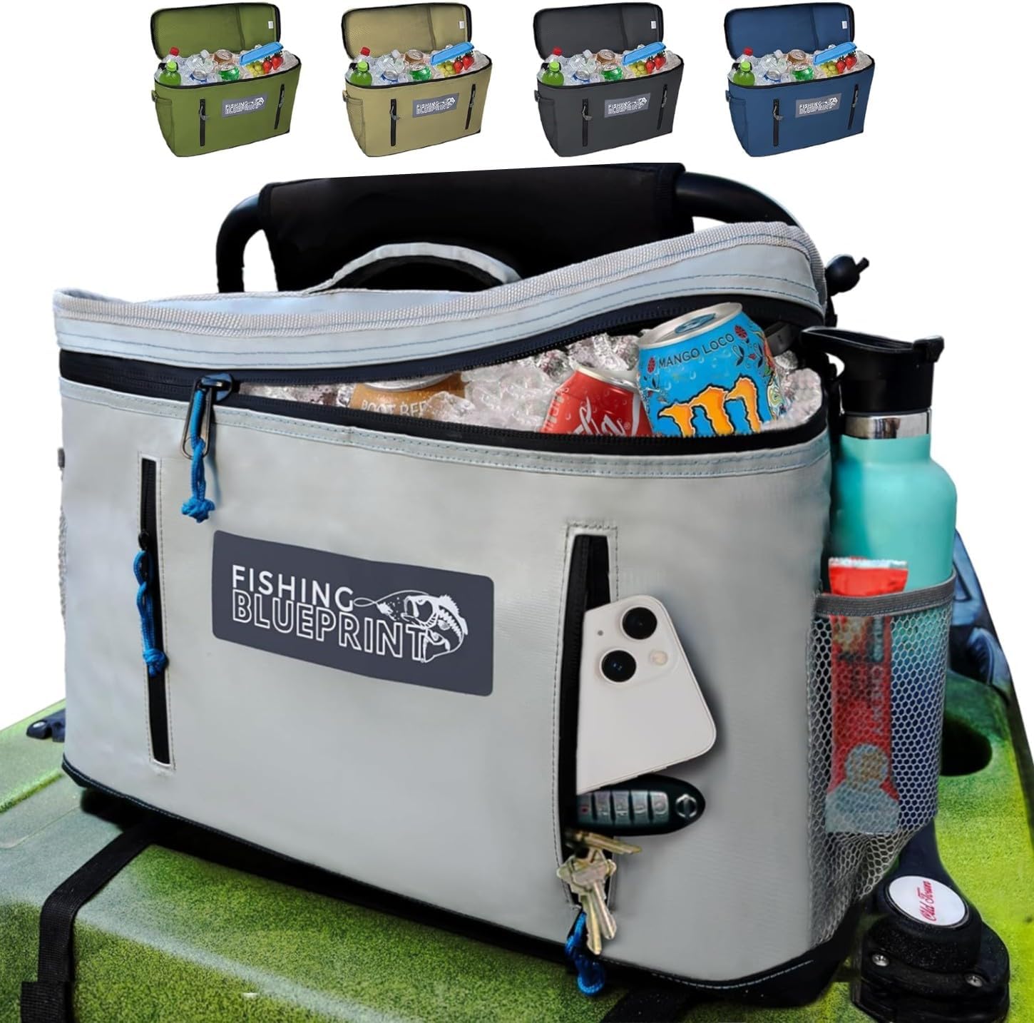 Kayak Cooler Behind Seat – Small Portable Cooler Bag for Kayak Seat Storage, Kayak Accessories for Fishing, Kayak Crate, Insulated Soft Sided Cooler Bag for Paddle Board Cooler - Fishing Blueprint