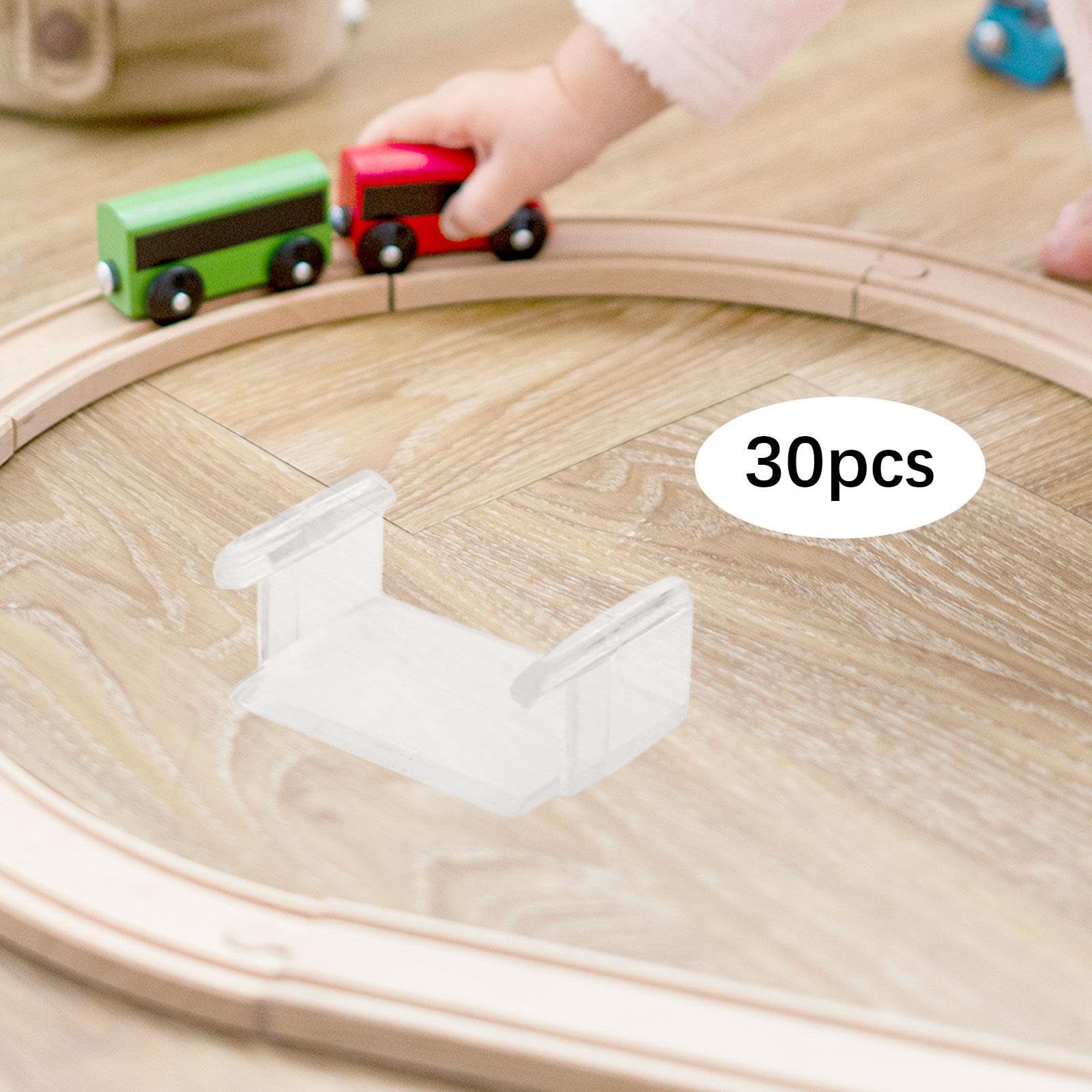 DYNWAVE 30x Track Fixer Train Accessories, Sturdy Track Fixing Clips Track Parts Set for Children Toddlers 3 4 5 Years Old, Clear