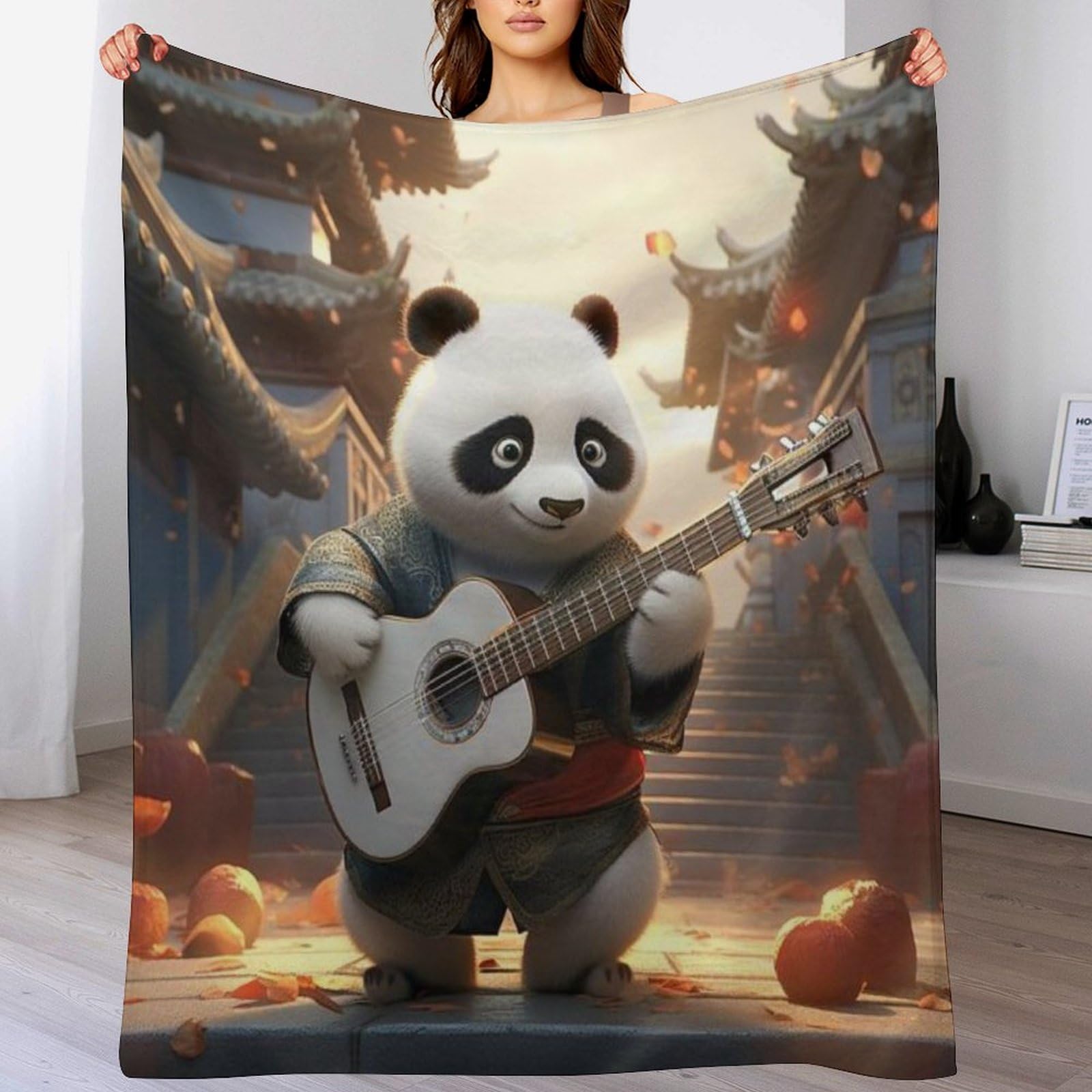 Couverture chaude toutes saisons panda finie la sensation de froid sur le canapé