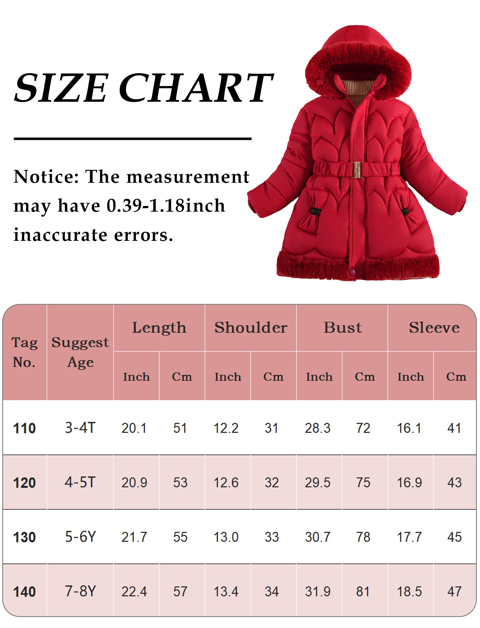 FEOYA Bambina Giubbotto Invernale Pelliccia Bimba Piumino Parka Felpa Bambine Cappotto In Pile Con Il Cappello Bambini Giubbotto Elegante Outwear Tinta Unita All'Aperto 3-8 Anni