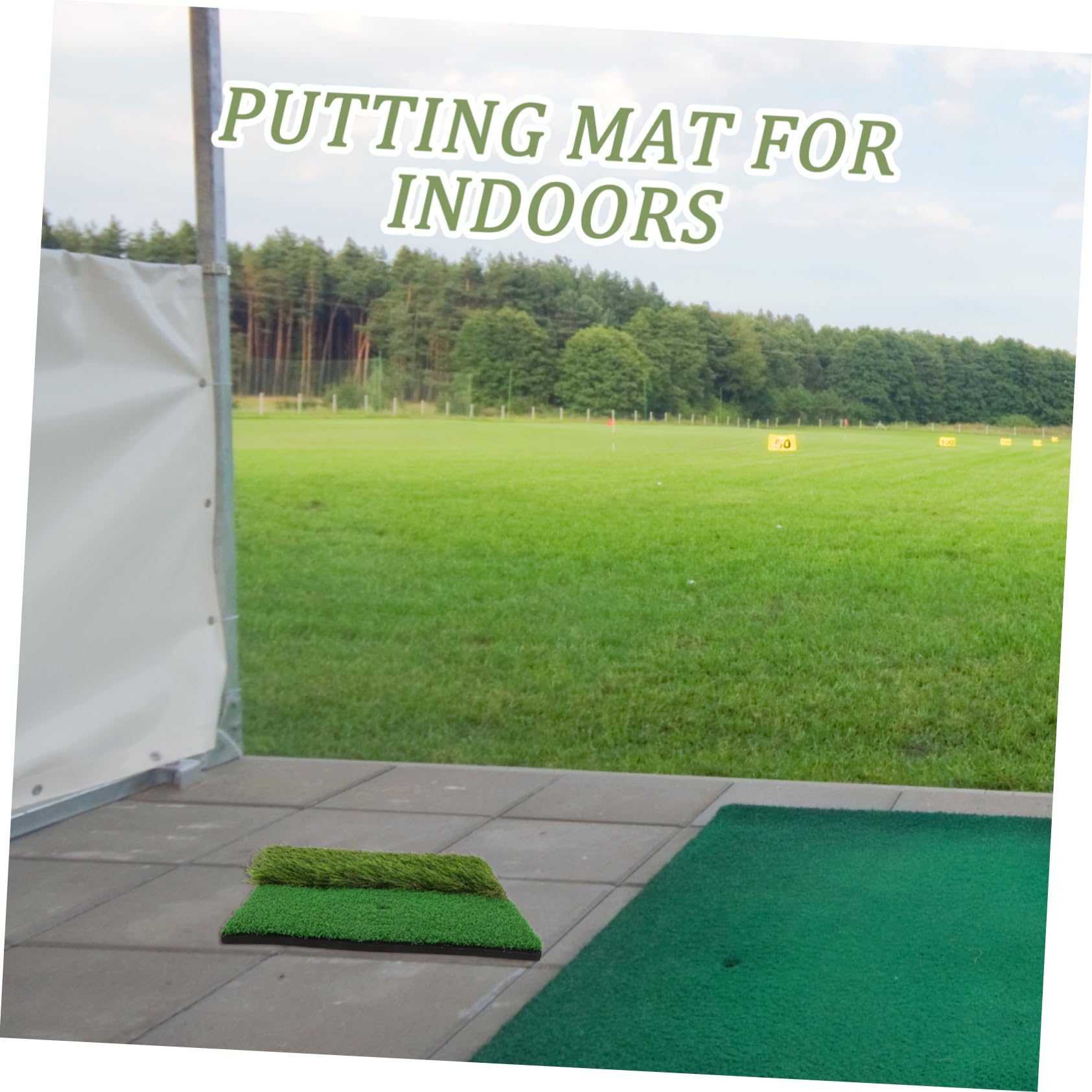 Toddmomy Golf Practice Mat Indoor Realistic Golf Turf Hitting Pad for Golfers Portable Training Mat Golfing Accessories