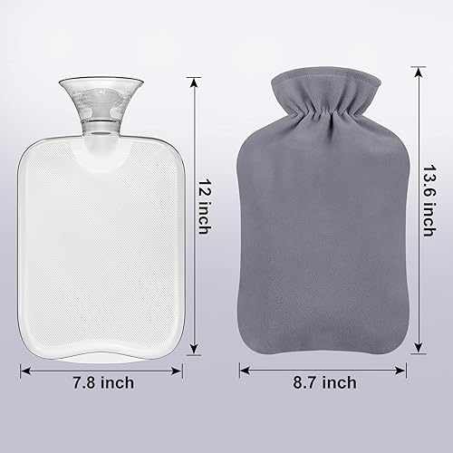 Miniatura 2 de Attmu Botella de agua caliente de 2 litros, bolsa de agua caliente para aliviar el dolor, calambres menstruales, compresa fría y caliente,