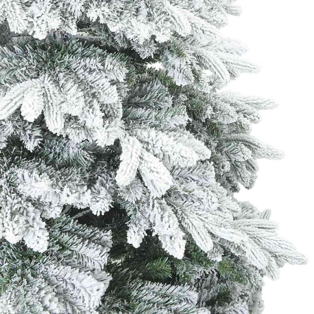Moderno árbol de Navidad artificial plegable con nieve flocado blanco, 120 cm de alto, con soporte de metal resistente, para interior y exterior protegido, fácil de montar
