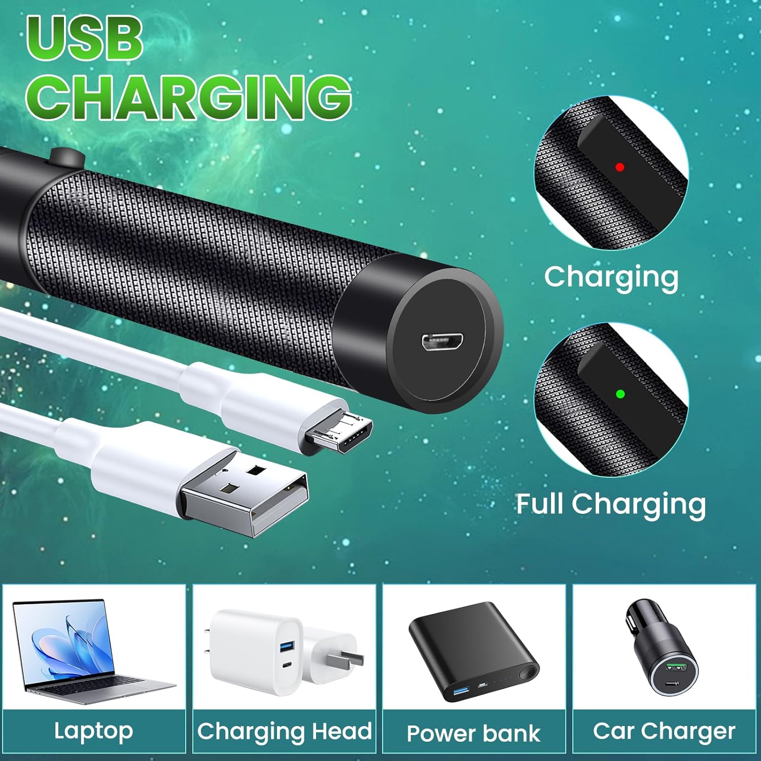 Long Range Laser Pointer, Rechargeable Flashlight with Green Laser Pointer for Night Astronomy Outdoor Camping Hunting