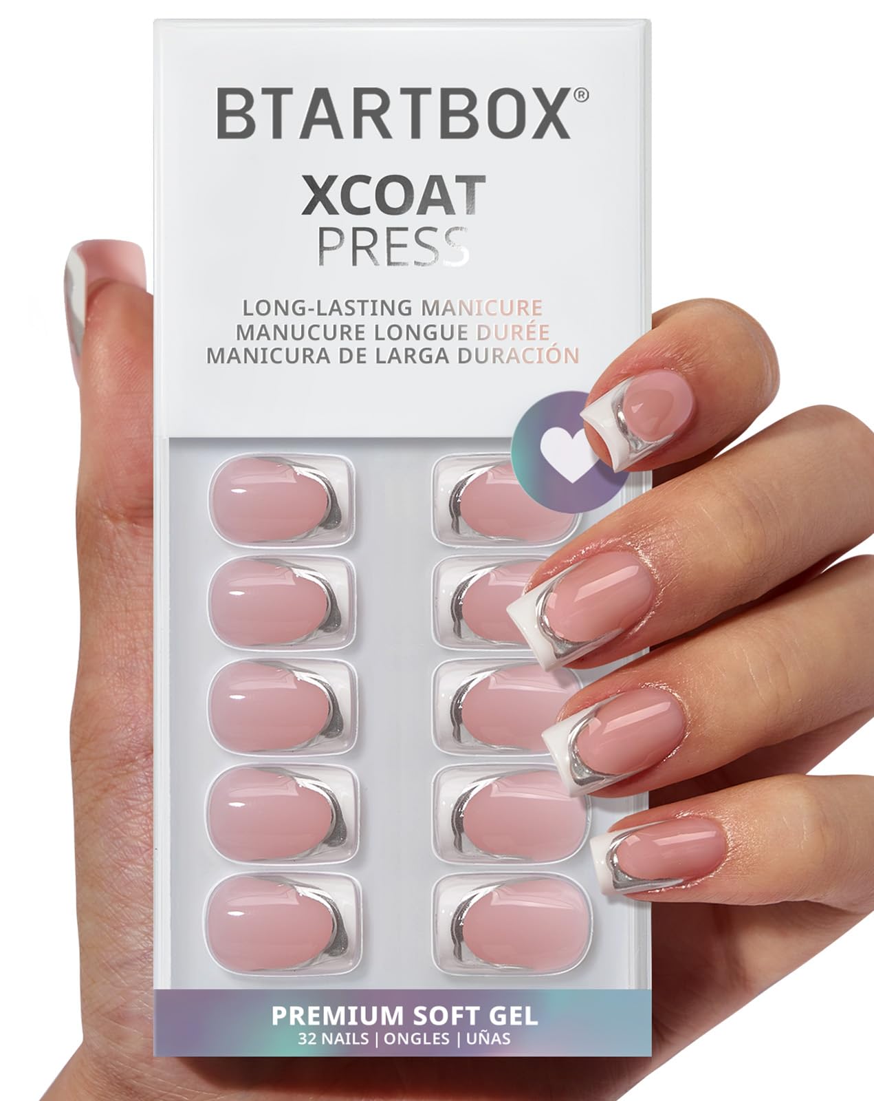BTArtbox Press On Nails - 32pcs Almond French Tips -29 BTArtbox Press On Nails - 32pcs Almond French Tips -29