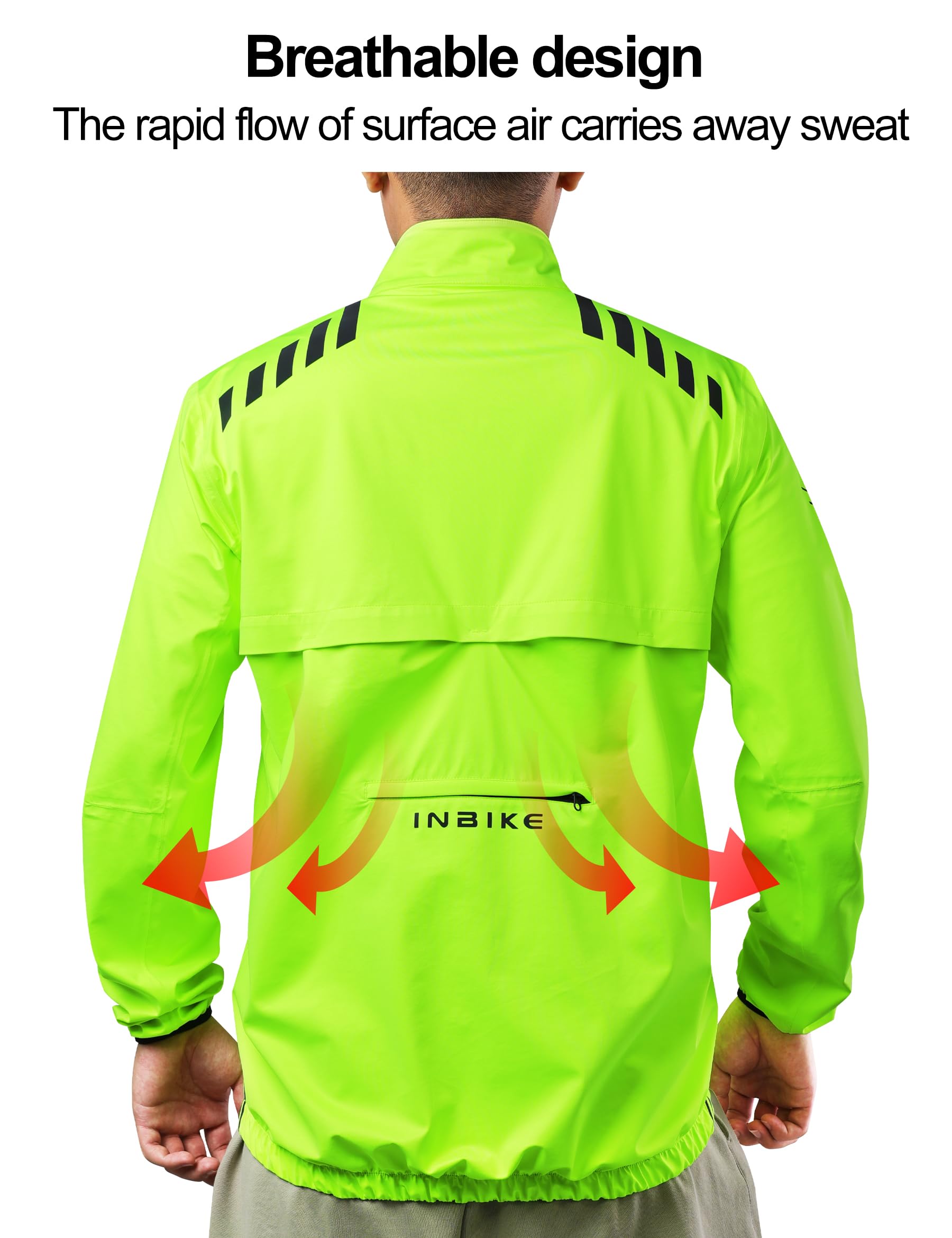 INBIKE Giacca Antivento Ciclismo Uomo Giacche Running Impermeabile Leggero Riflettenti Traspirante per Corsa Ciclismo Trekking e Vita Quotidiana