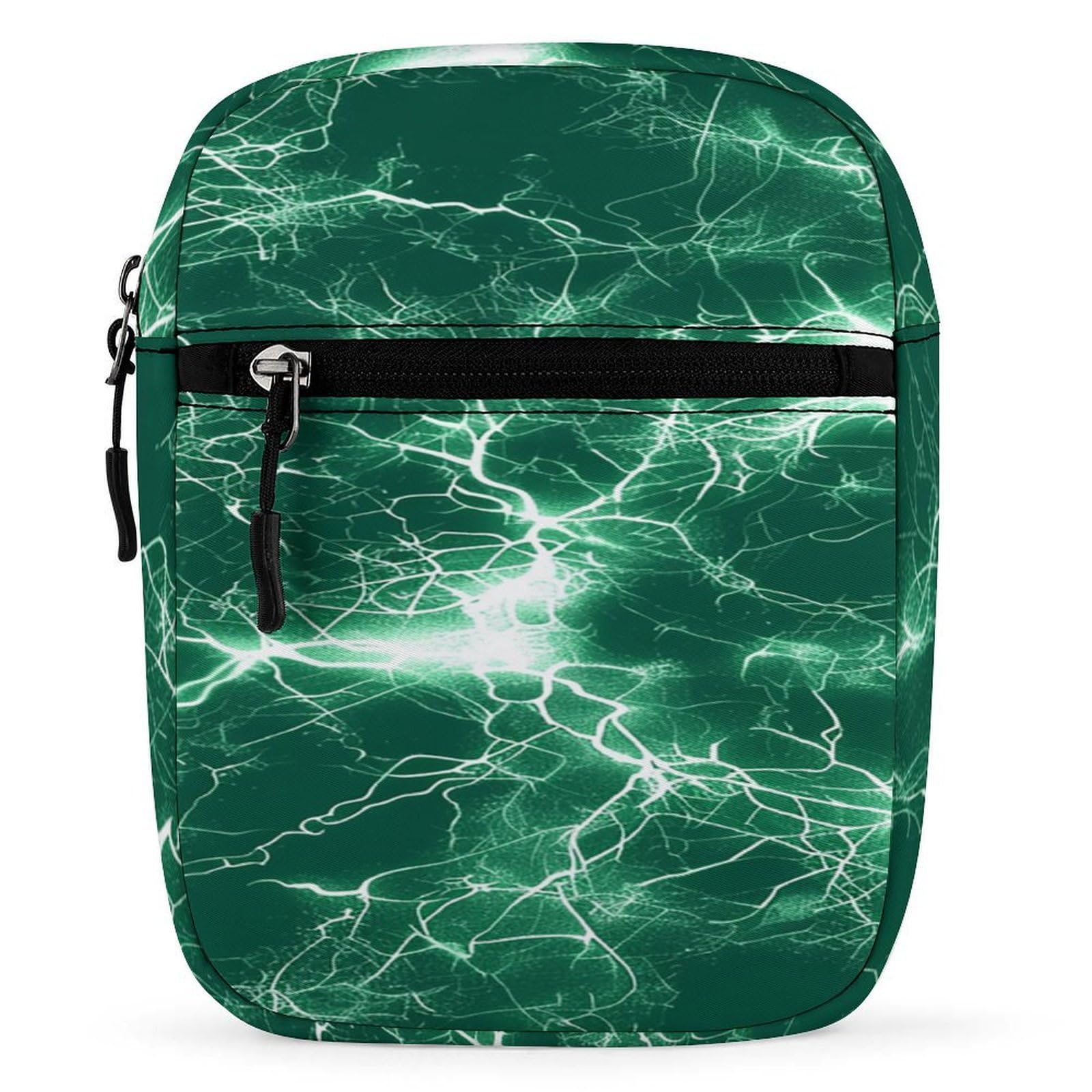 JOJOART Green Lightning Funny Small Satchel Bag Mini Purse Crossbody Messenger Bag for Men Women Shoulder CrossBody HandBag