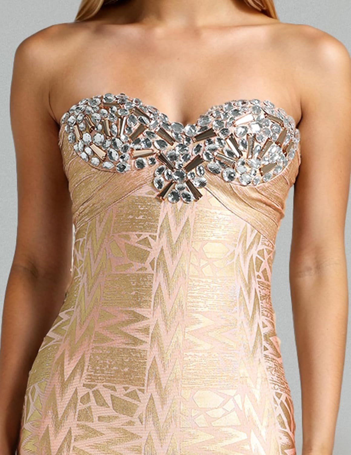 Diamante Strapless Dress for Women Wave Pattern Corset Dress Mini Bandage Dress Trendy Homecoming Dress