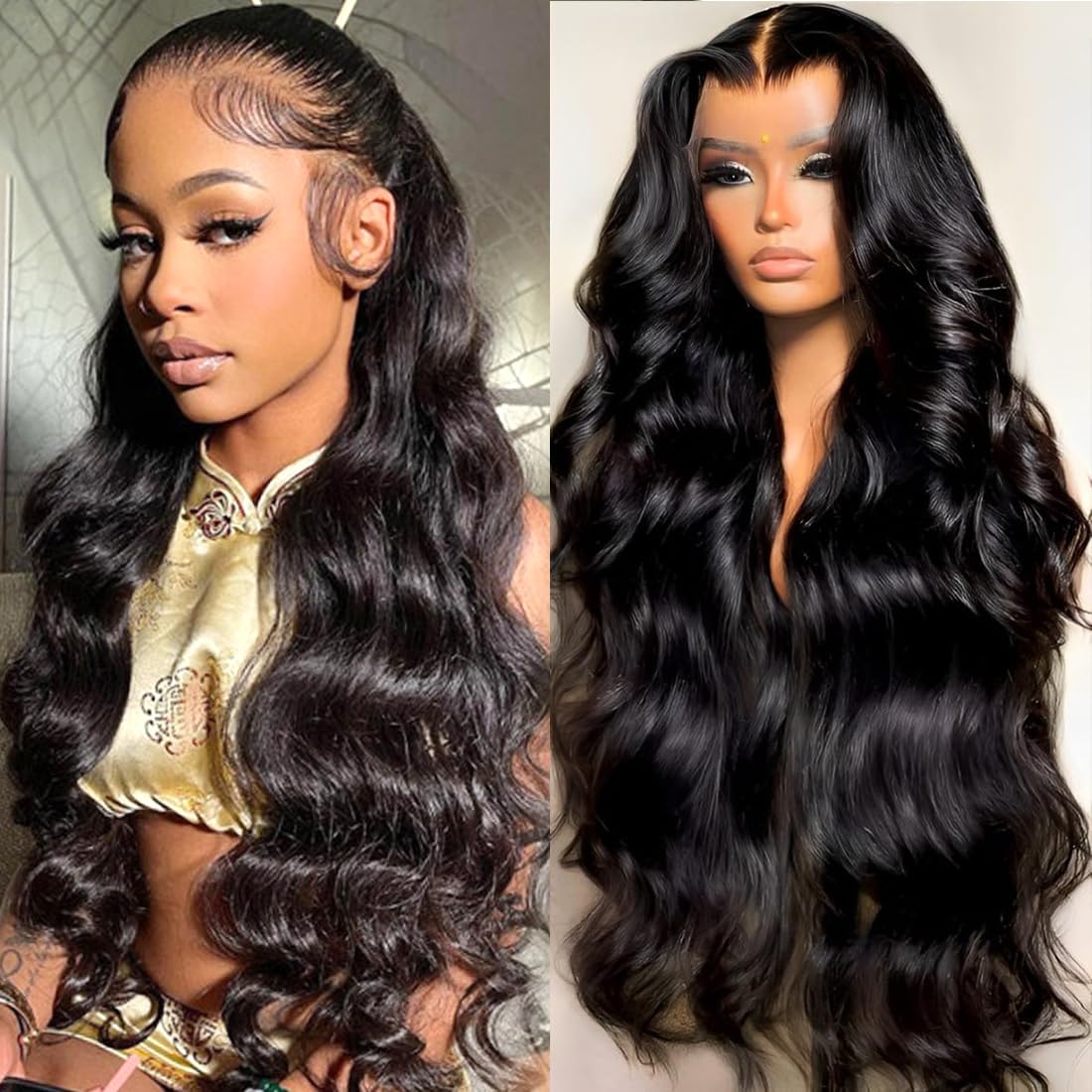 Nollipopco 22inch 13x6 Body Wave Lace Front Wigs 200 Density Pre Plucked with Baby Hair 12A Glueless Frontal Wigs for Black Women HD Lace Frontal Wigs