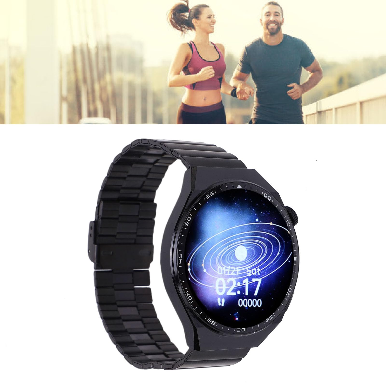 Smartwatch z 1,55 -calowym LCD, Fitness Tracker z Wyświetlaczem 360x360 HD, Analiza Snu, Przypomnienia o Połączeniach, Powiadomienia o Wiadomościach, Zdalne Fotografie