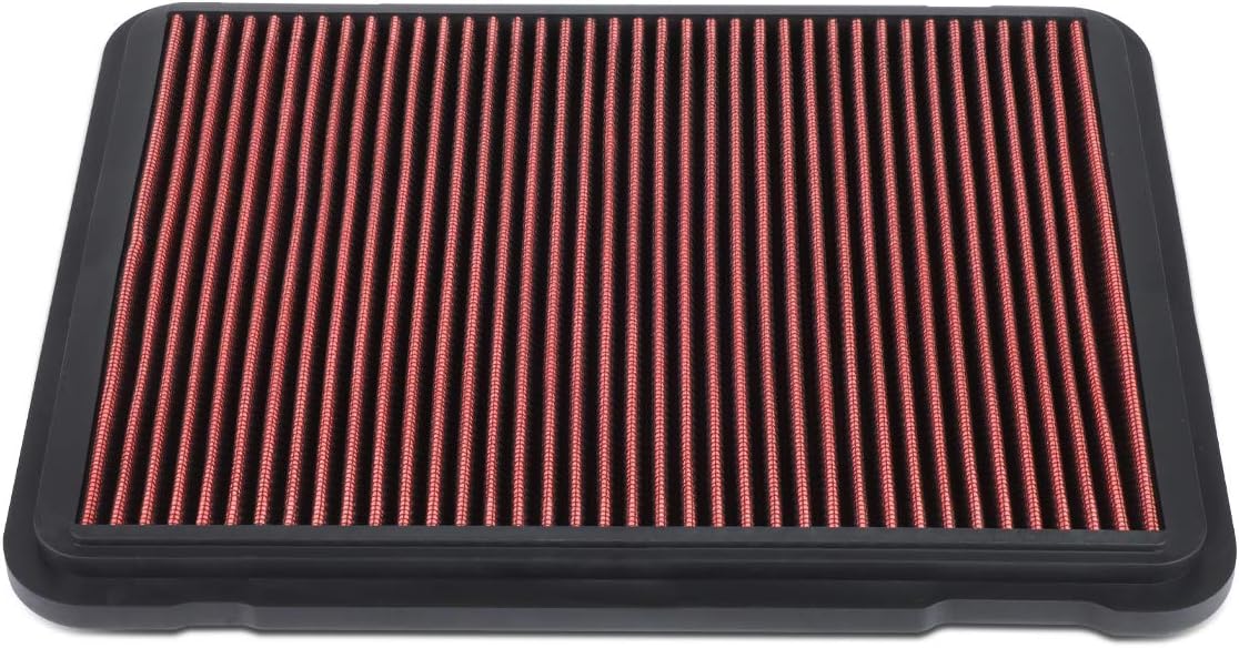 DNA Motoring AFPN-188-RD Clean Air Washable Drop In Panel Air Filter Enhance Engine Performance Power & Acceleration Improve [Compatible with 98-07 Land Cruiser 4.7l V8 F/I / 98-07 LX470 4.7l V8 F/I]