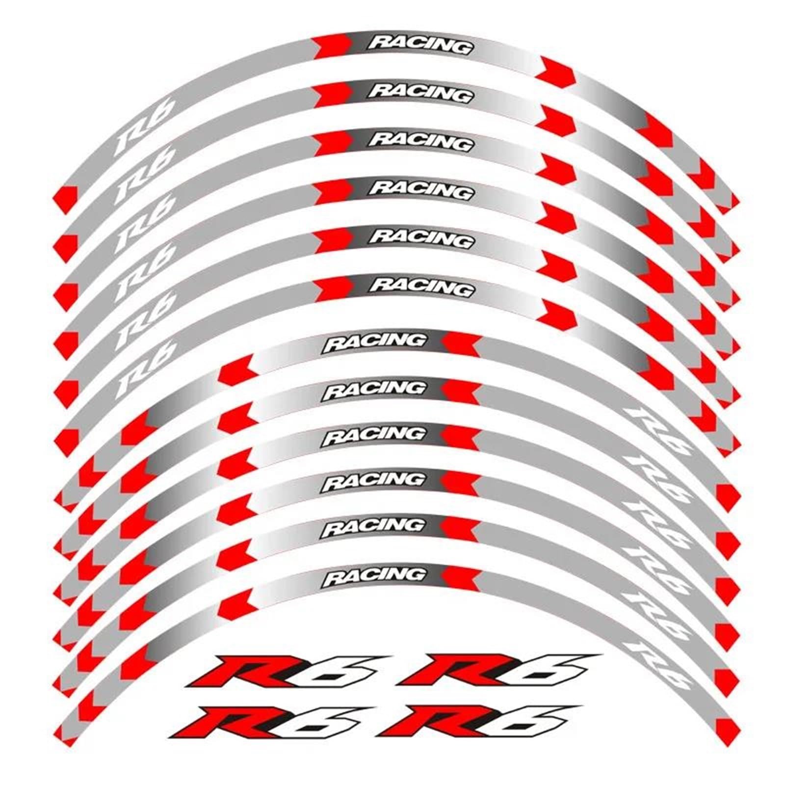 for Yamaha YZFR6 YZF R6 Motorcycle 17inch Wheel Decals Reflective Stickers Rim Stripes Motorbike