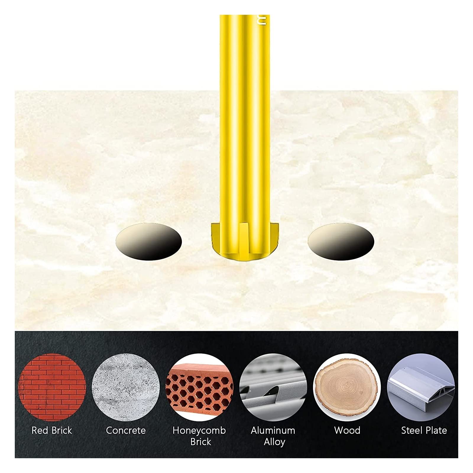 Punte for muratura, set di punte for calcestruzzo da 3 mm a 12 mm, punte for vetro, set di punte esagonali a croce for piastrelle in ceramica, for metallo, blocchi, mattoni, piastrelle morbide, legno,