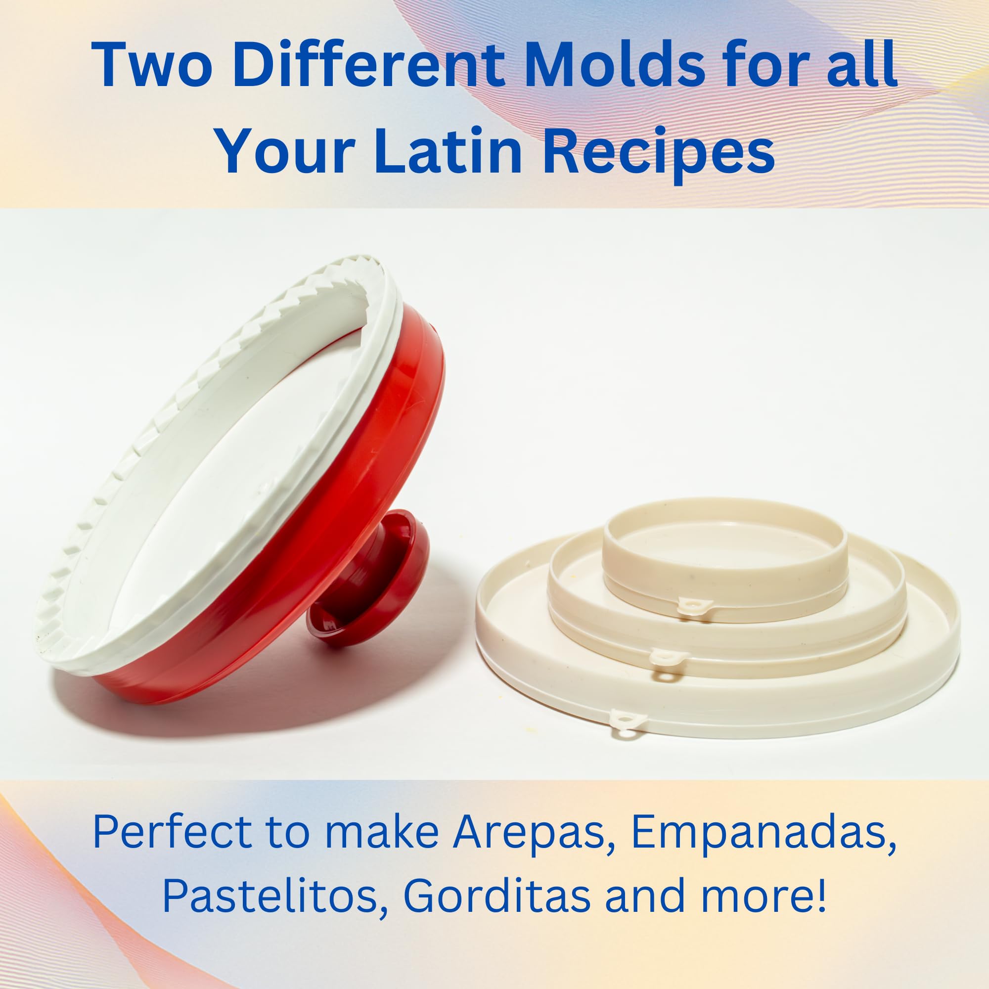 Molde para Arepas Colombianas + Prensa para Arepas Grande (5.7 in) – Combo Kit with 3 Molds (5.9