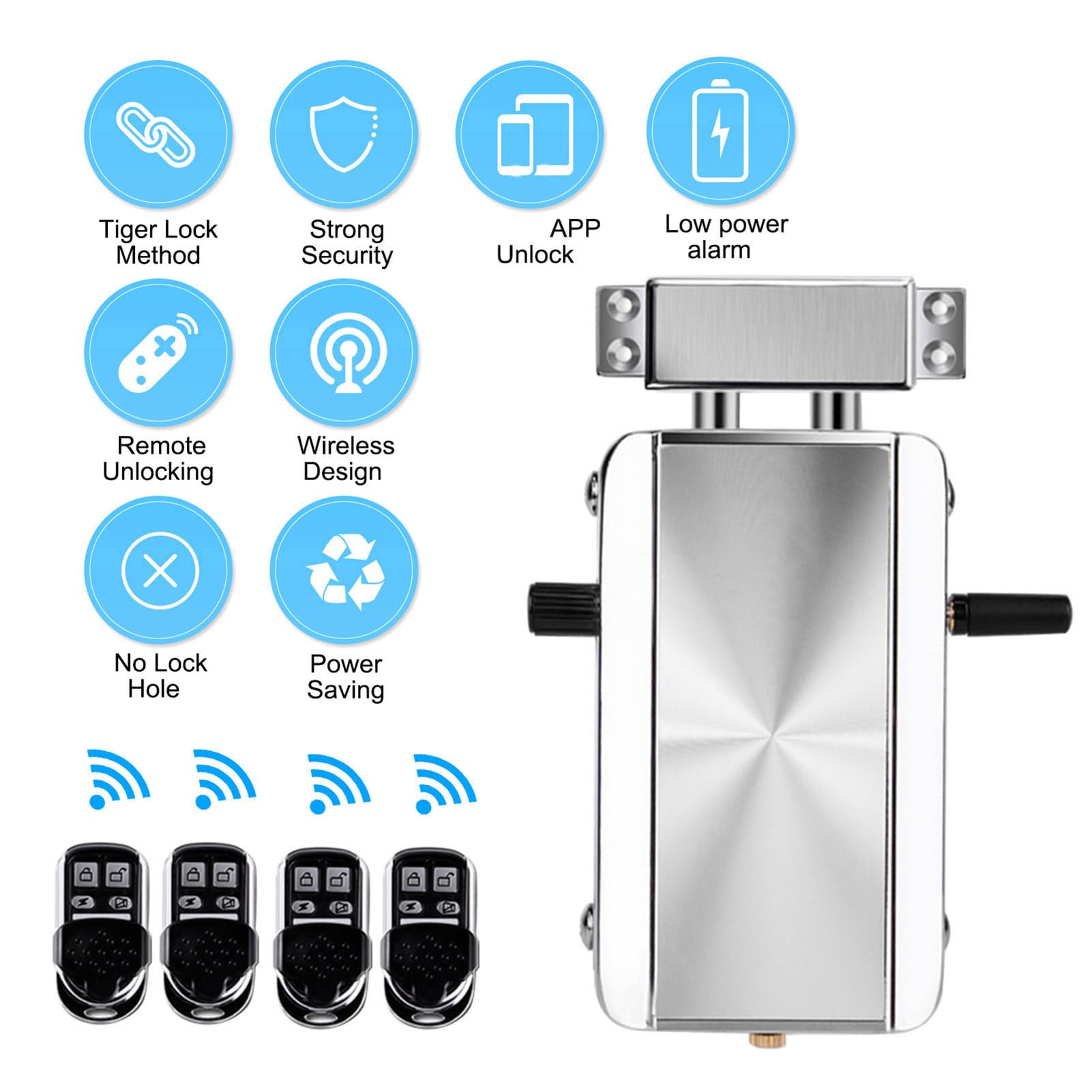 HUIOP Kit de verrouillage de porte WiFi Smart Home/SmartLife Télécommande Entrée sans clé Verrou électronique Smart Wireless Anti-vol Deadbolt Access Control System for Home Hotel Apartment,applicat