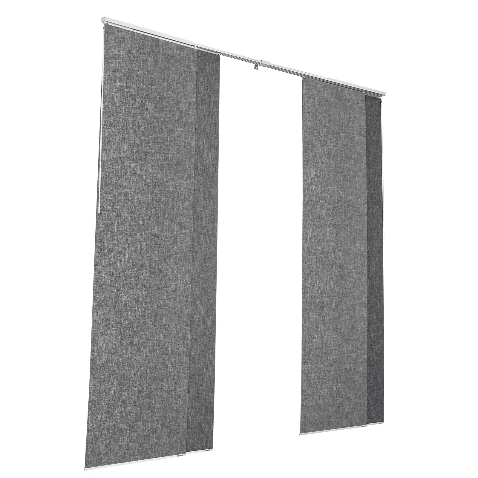 VEVOR Store à Panneaux Occultants Verticaux sur Rail Extensible 116-218 cm Largeur, Panneau Japonais Ajustable jusqu'à 243 cm de Hauteur, pour Porte Coulissante, Séparation de Pièce, Fenêtres, Gris